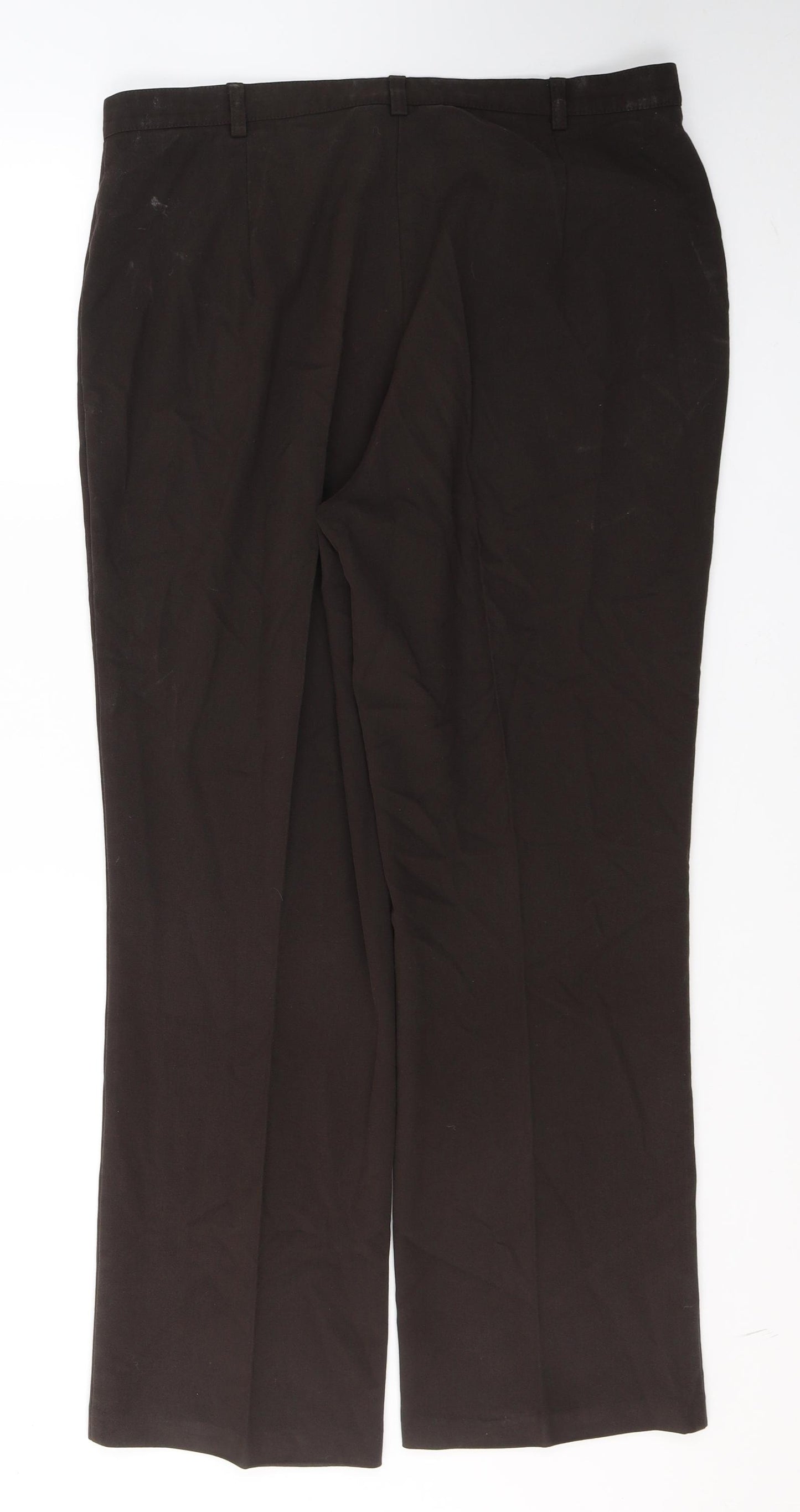 Marks and Spencer Womens Brown  Polyester Trousers  Size 16 L28 in Regular