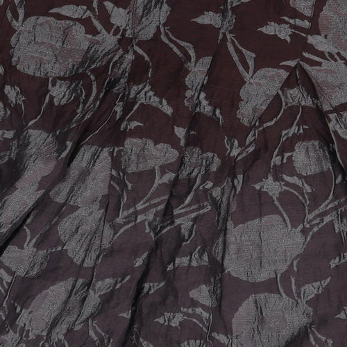 Per Una Womens Brown Floral Polyester A-Line Skirt Size 14   Zip