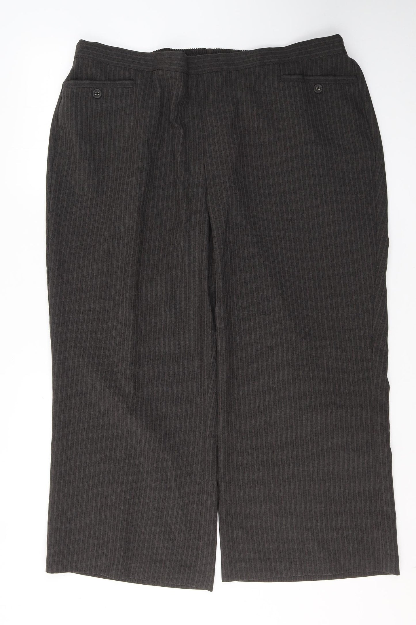 Bonmarché Womens Brown  Polyester Trousers  Size 22 L24 in Regular