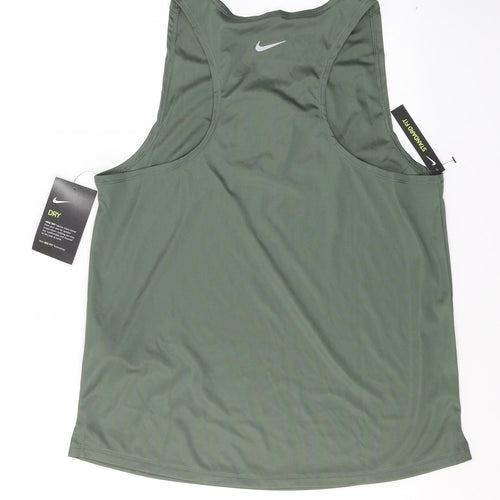 Nike Womens Green  Polyester Pullover Tank Size M Round Neck Pullover