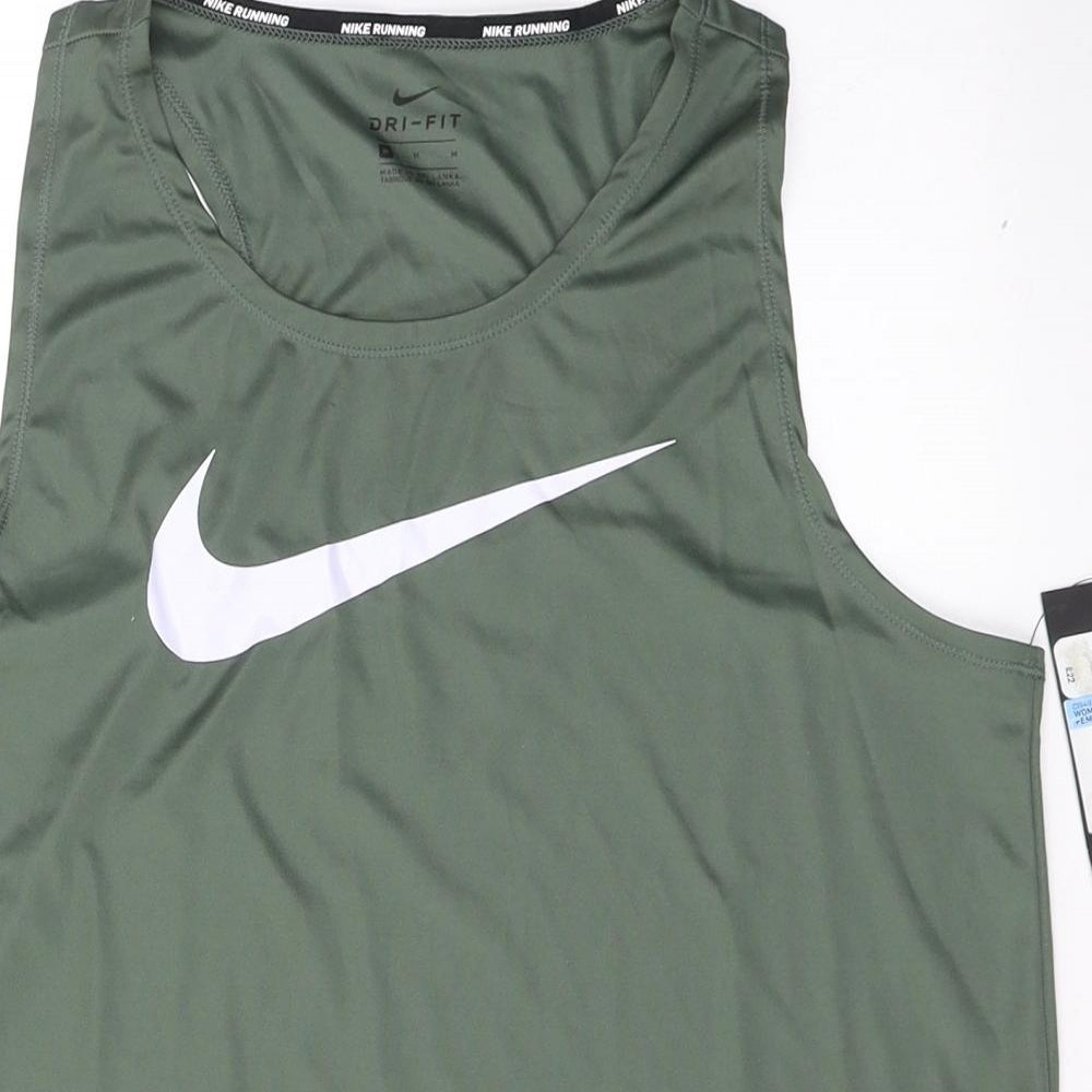 Nike Womens Green  Polyester Pullover Tank Size M Round Neck Pullover