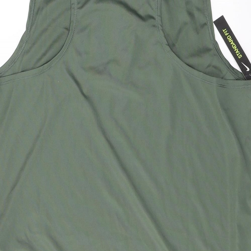 Nike Womens Green  Polyester Pullover Tank Size M Round Neck Pullover