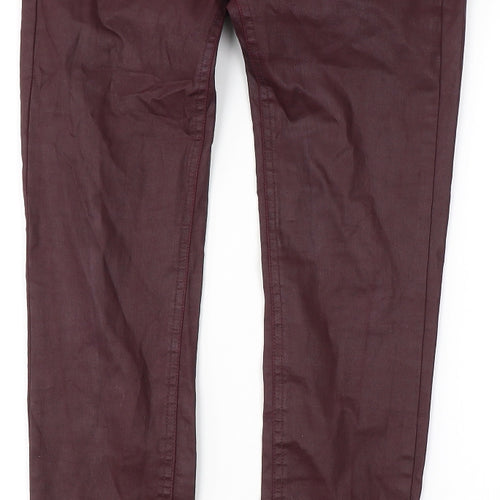 Mango Womens Red  Cotton Skinny Jeans Size 8 L30 in Regular Button