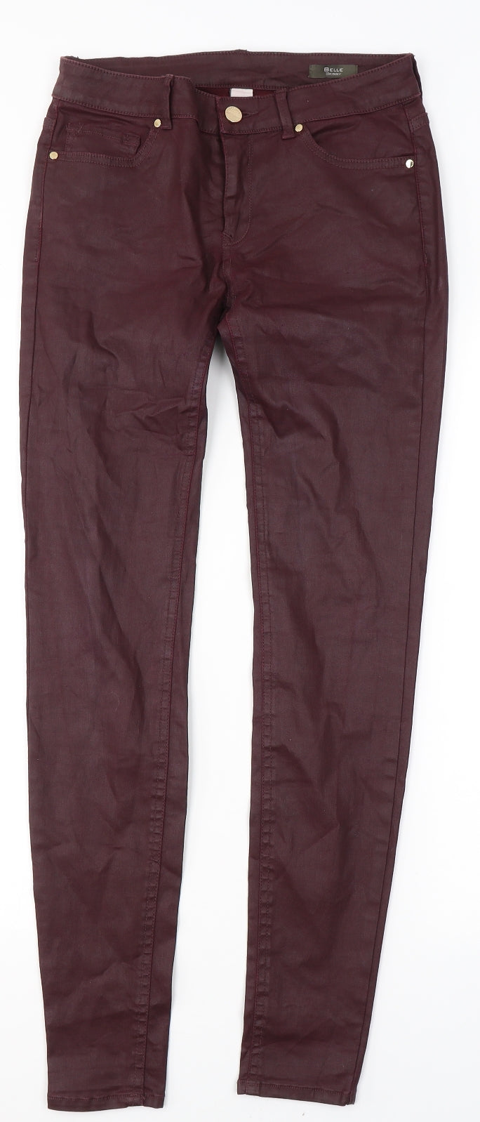 Mango Womens Red Cotton Skinny Jeans Size 8 L30 in Regular Button