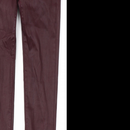 Mango Womens Red  Cotton Skinny Jeans Size 8 L30 in Regular Button