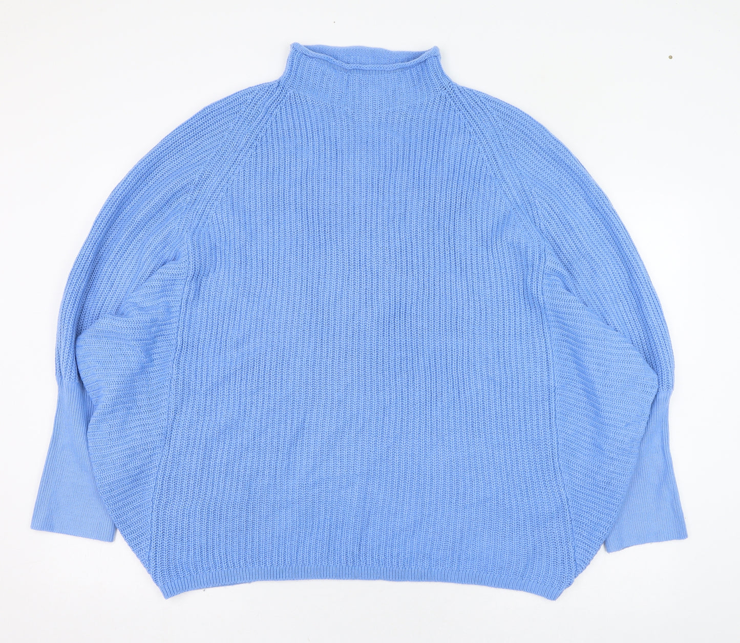 Very Womens Blue Mock Neck  Acrylic Pullover Jumper Size 18