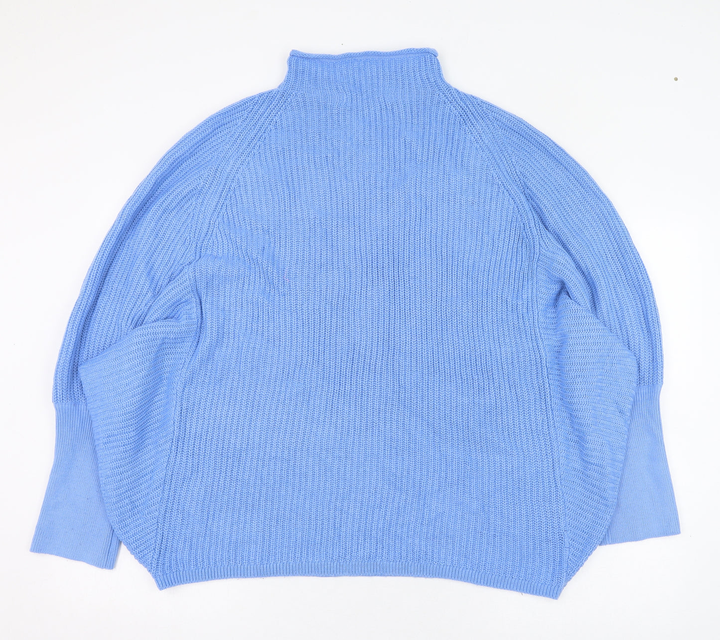 Very Womens Blue Mock Neck  Acrylic Pullover Jumper Size 18