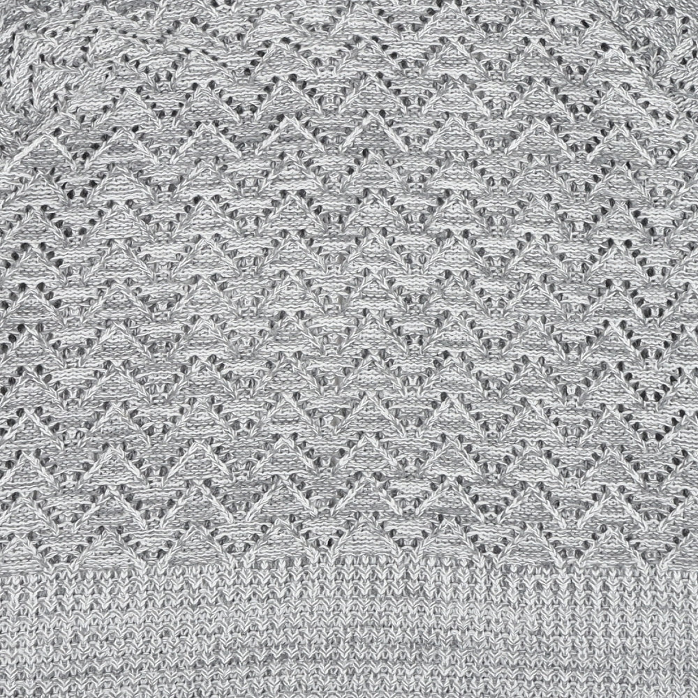 Elegant Womens Grey Round Neck  Acrylic Cardigan Jumper Size L