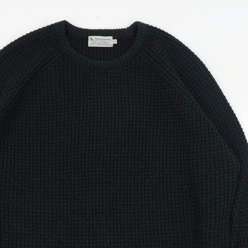 TU Mens Green Round Neck  Acrylic Pullover Jumper Size 2XL