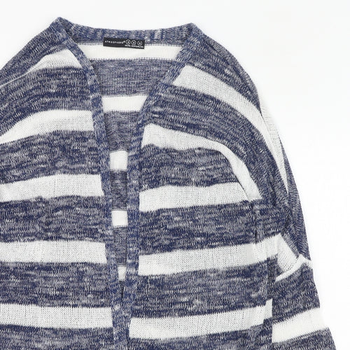 Atmosphere Womens Blue Round Neck Animal Print Polyester Cardigan Jumper Size S
