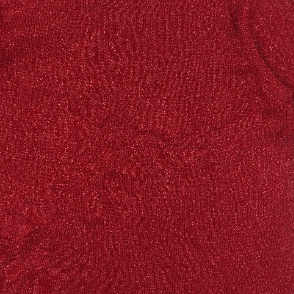 Berkertex Womens Red  Acrylic Basic T-Shirt Size 18 V-Neck