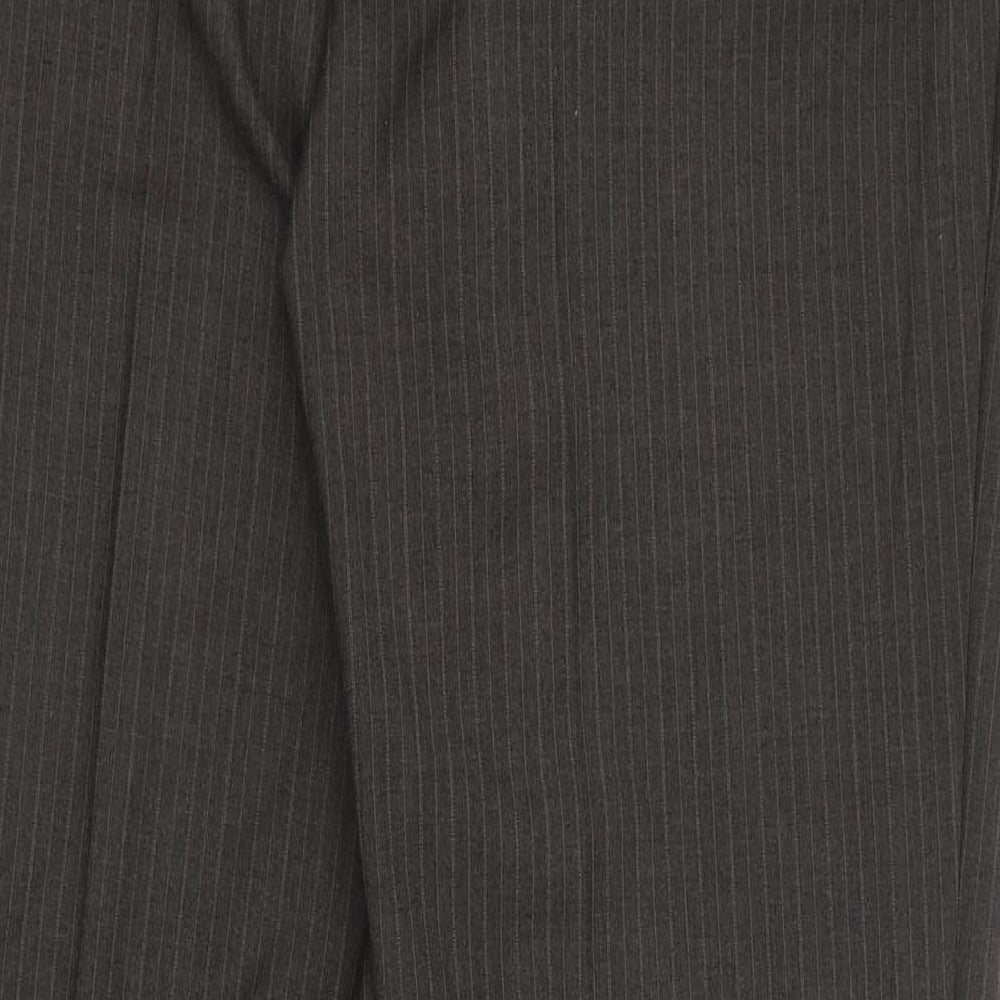 NEXT Mens Brown Striped Polyester Trousers  Size 32 L30 in Regular Zip
