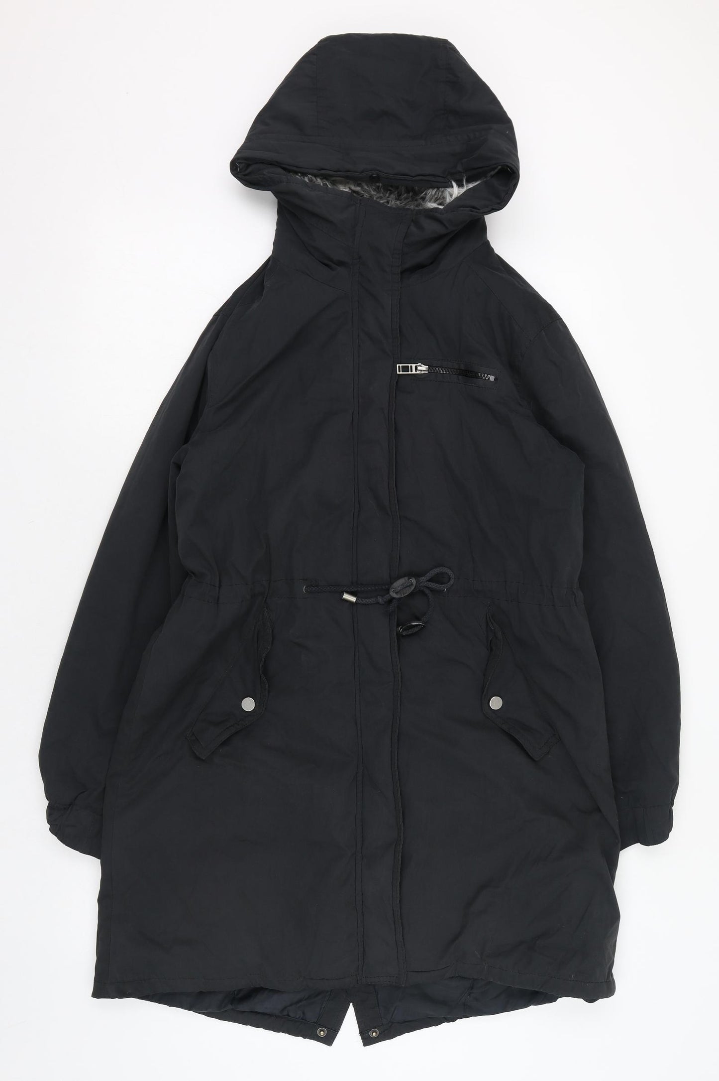 Atmosphere Womens Black   Parka Coat Size 10  Zip