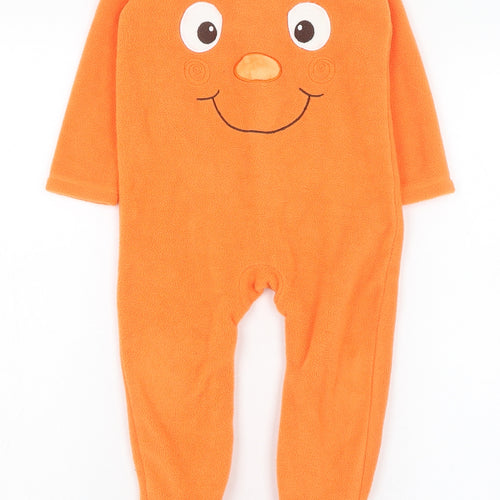 George Boys Orange  Polyester  One Piece Size 12-18 Months  Button - Pumpkin, Halloween, Onesie