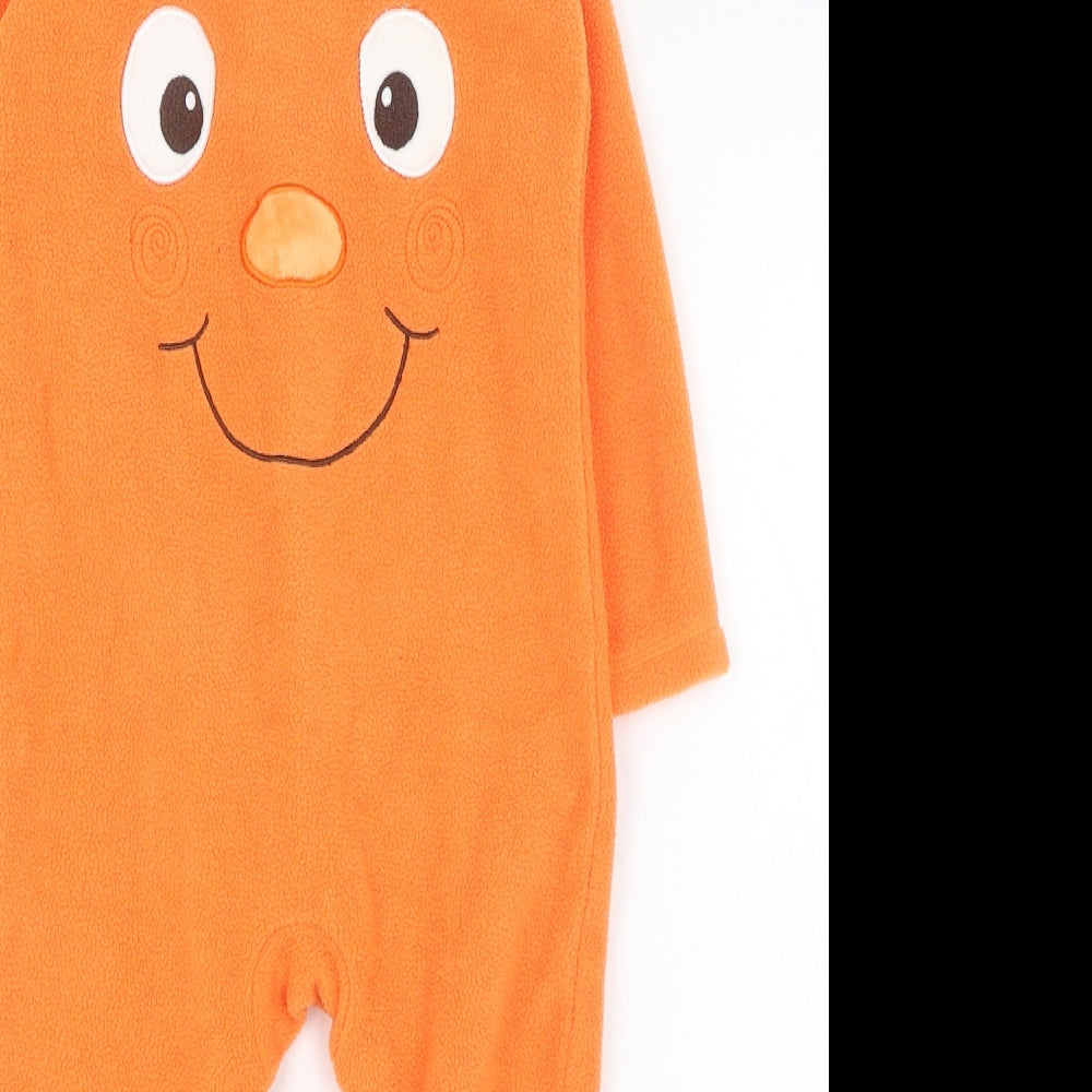 George Boys Orange  Polyester  One Piece Size 12-18 Months  Button - Pumpkin, Halloween, Onesie