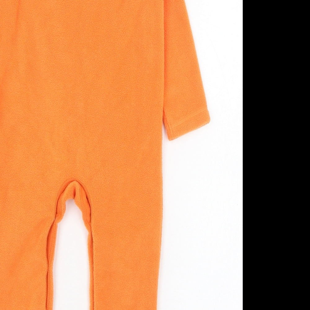 George Boys Orange  Polyester  One Piece Size 12-18 Months  Button - Pumpkin, Halloween, Onesie