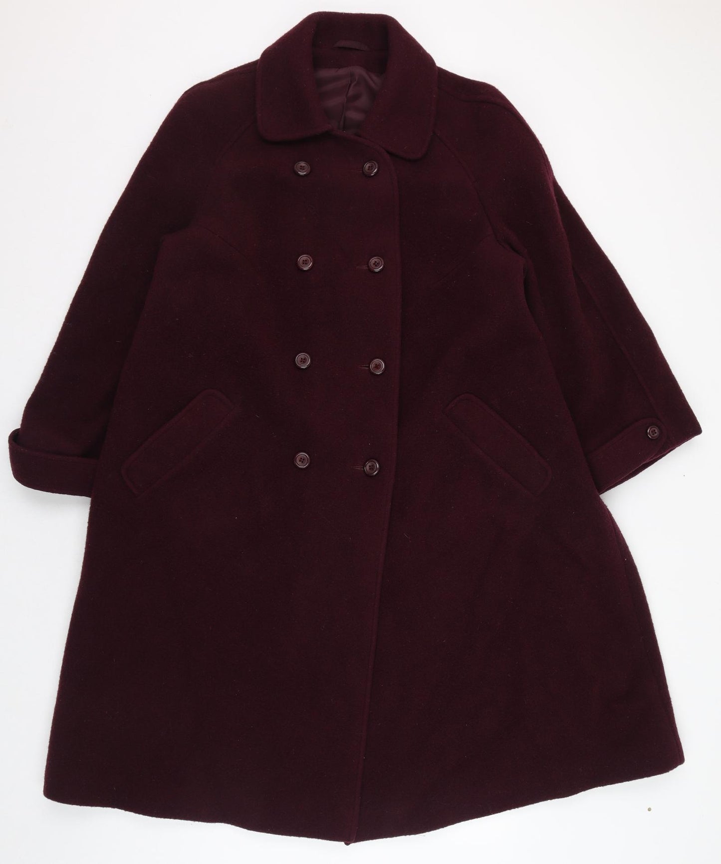 St Michael Womens Purple   Overcoat Coat Size 18  Button