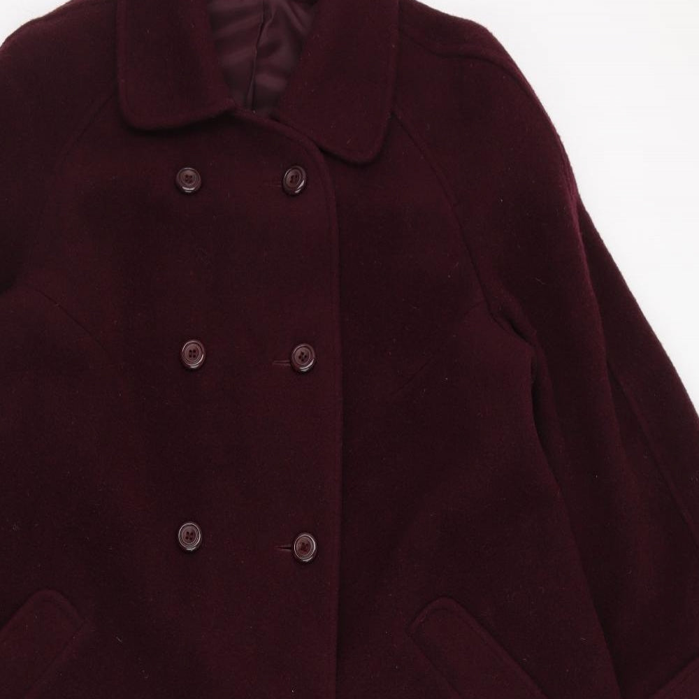 St Michael Womens Purple   Overcoat Coat Size 18  Button