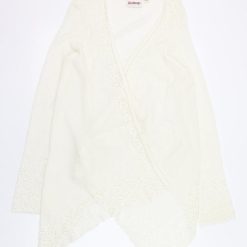 Kaleidoscope Womens Ivory Round Neck  Acrylic Cardigan Jumper Size 12