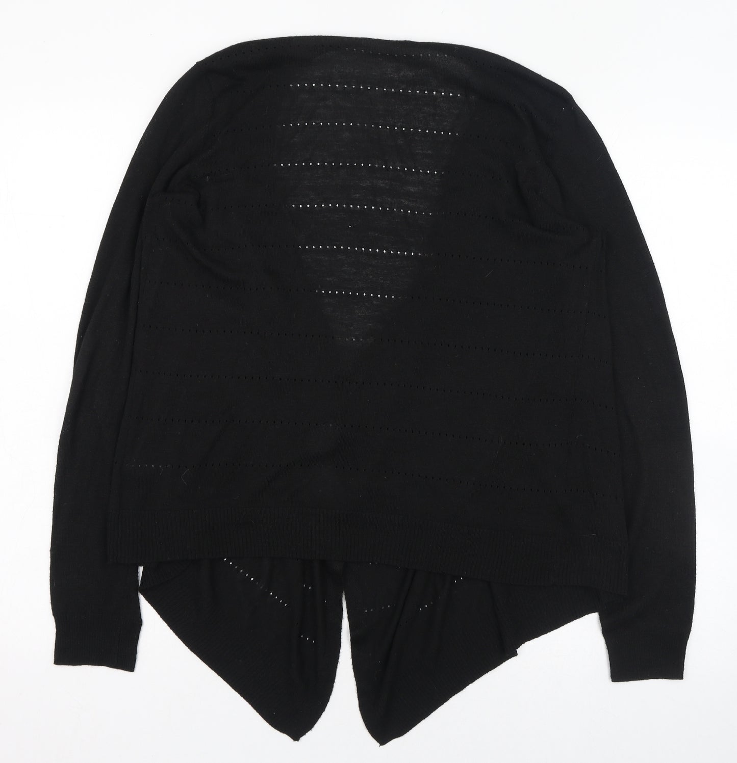 TU Womens Black Round Neck  Polyester Cardigan Jumper Size 10