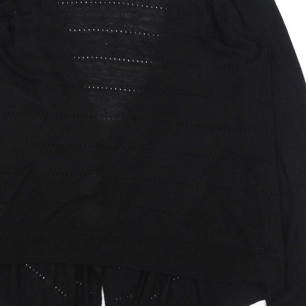 TU Womens Black Round Neck  Polyester Cardigan Jumper Size 10