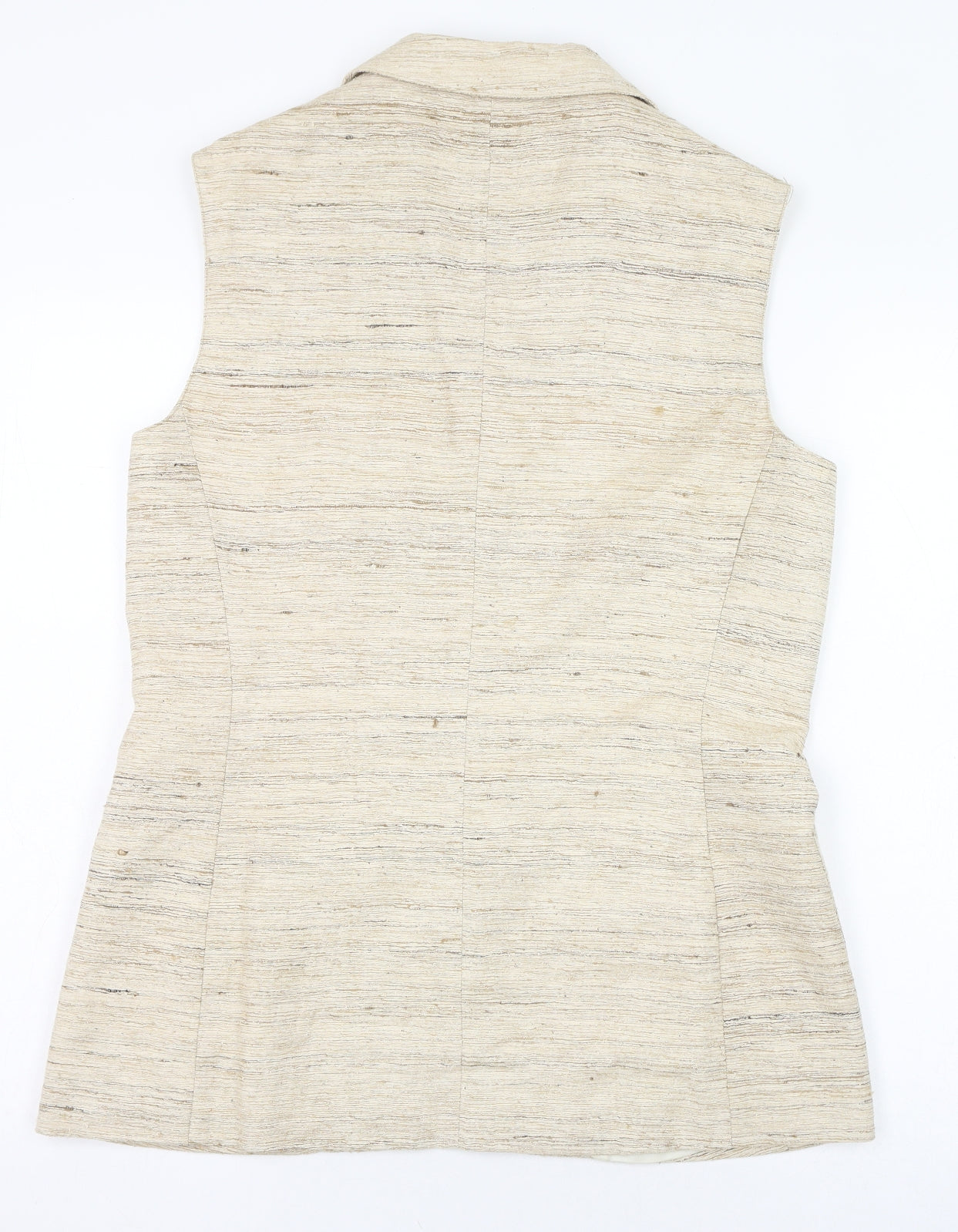 Planet Womens Beige   Jacket Waistcoat Size 12  Button
