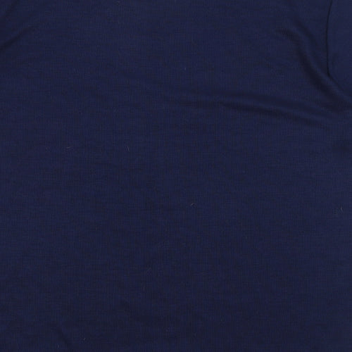 Bonmarché Womens Blue V-Neck  Polyester Pullover Jumper Size M   - Flower