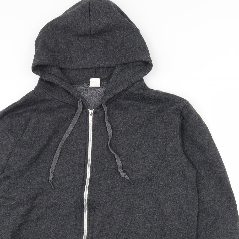 American Apparel Mens Grey  Cotton Full Zip Hoodie Size L