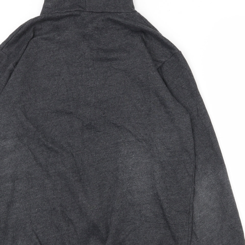 American Apparel Mens Grey  Cotton Full Zip Hoodie Size L