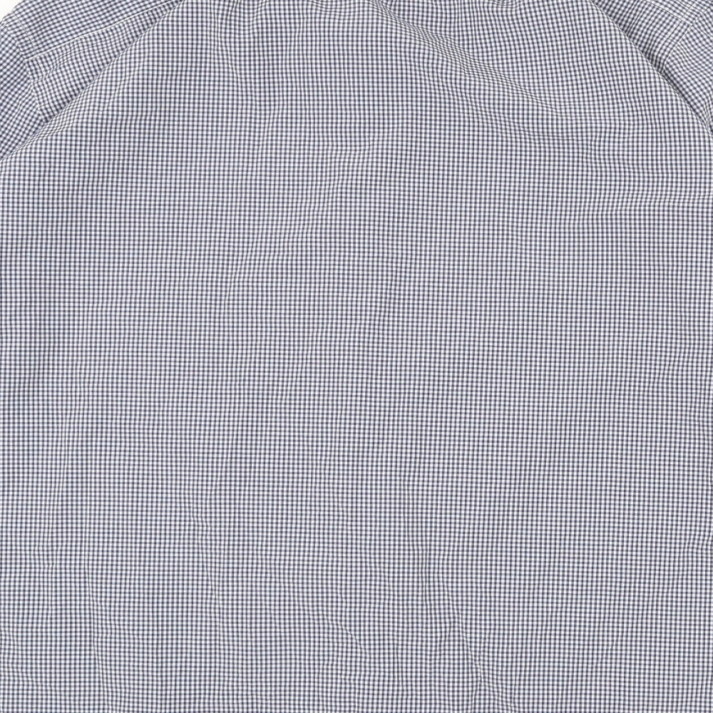 Daniel Rosso Mens Blue Gingham Cotton  Dress Shirt Size 2XL Collared Button