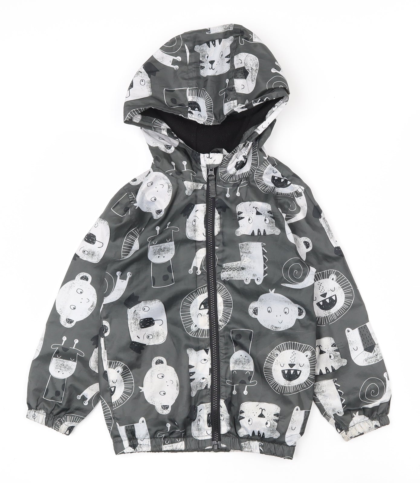 George Boys Grey   Rain Coat Coat Size 4-5 Years  Zip