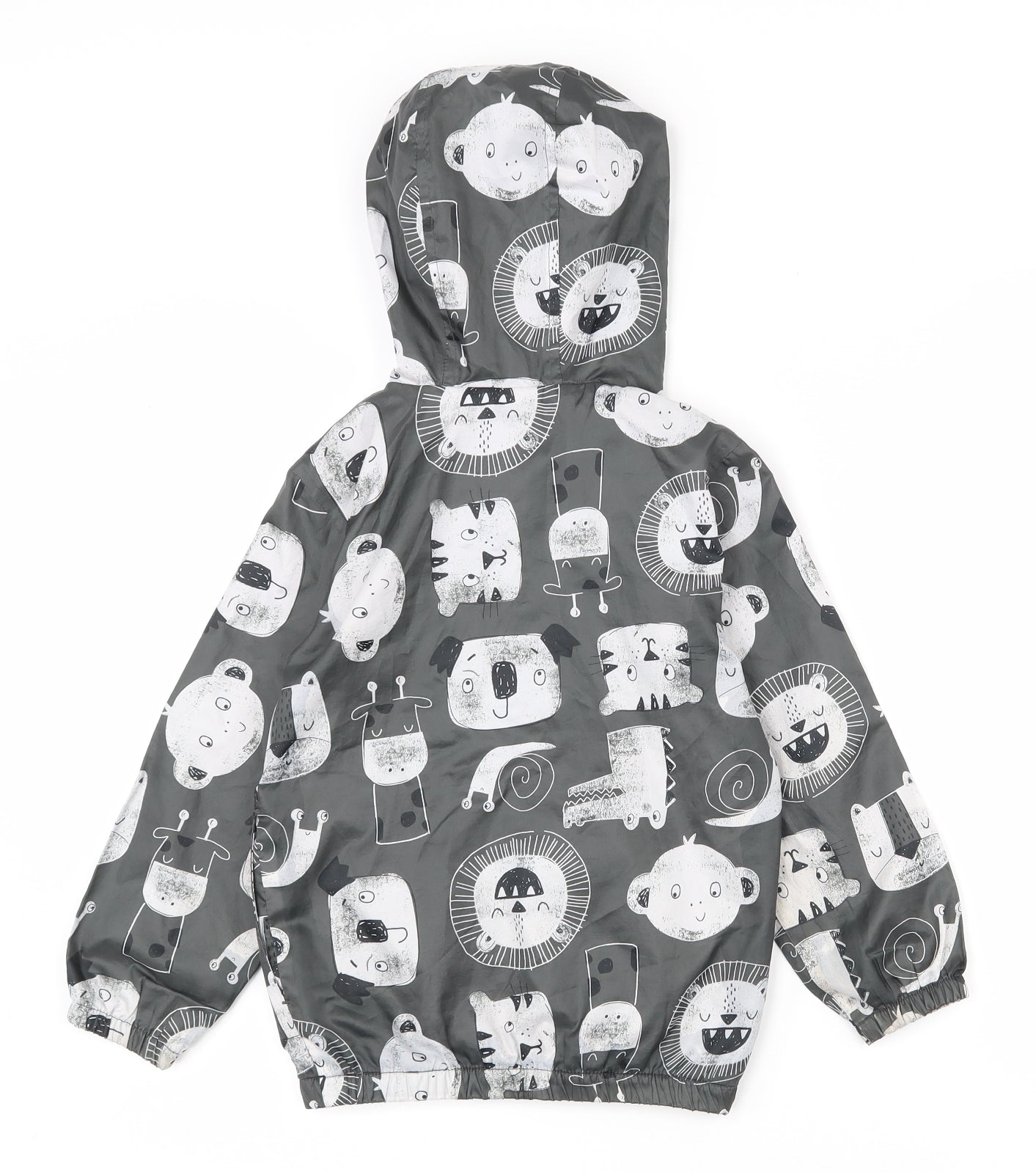 George Boys Grey   Rain Coat Coat Size 4-5 Years  Zip