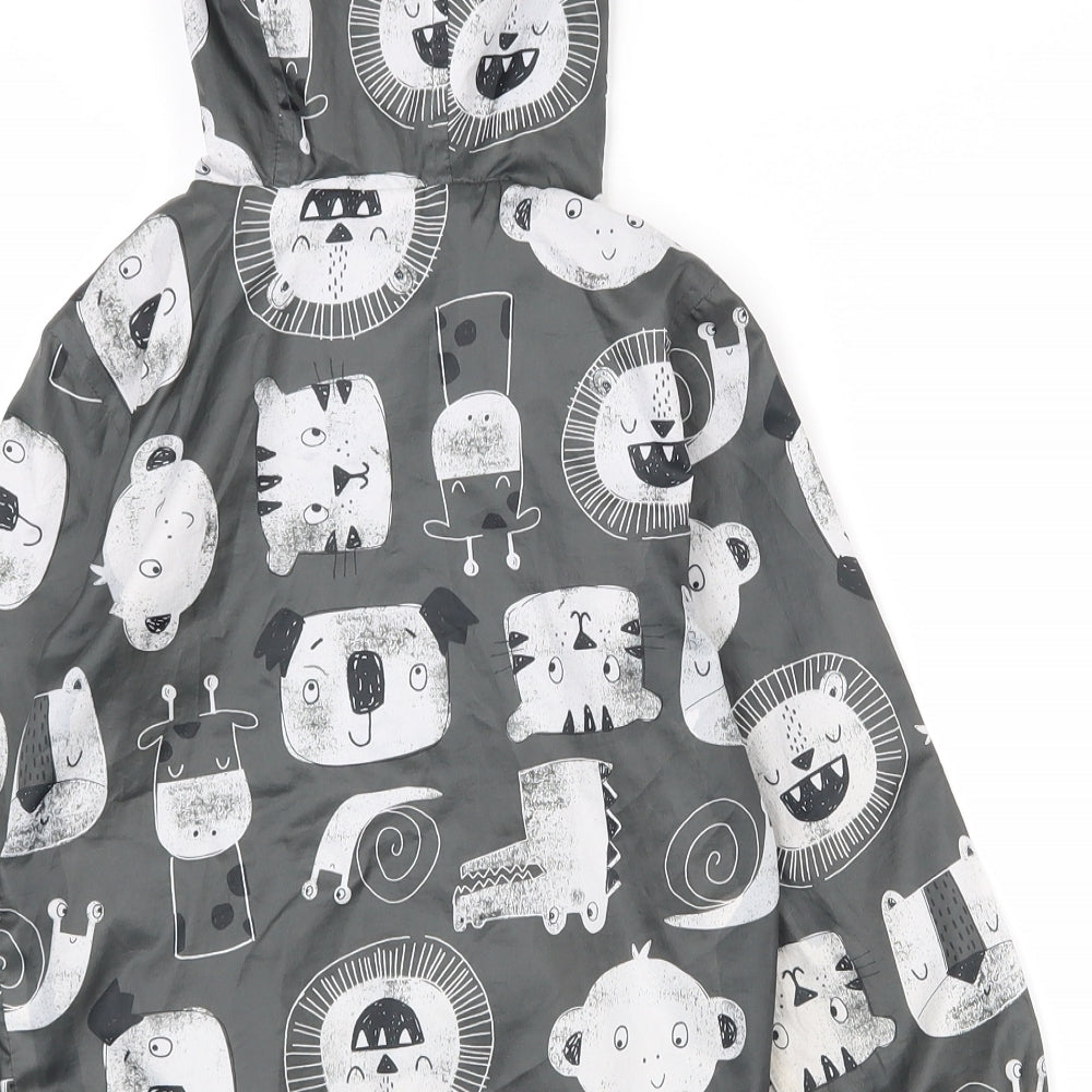 George Boys Grey   Rain Coat Coat Size 4-5 Years  Zip
