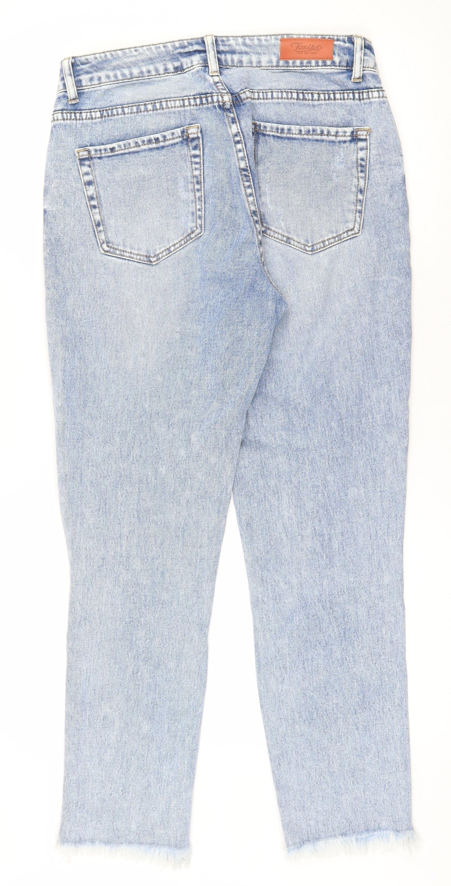 Toxik3 Womens Blue Houndstooth Cotton Mom Jeans Size 8 L27 in Regular Zip