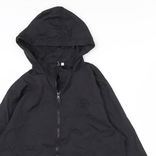 Peacocks Boys Black   Rain Coat Coat Size 12-13 Years  Zip