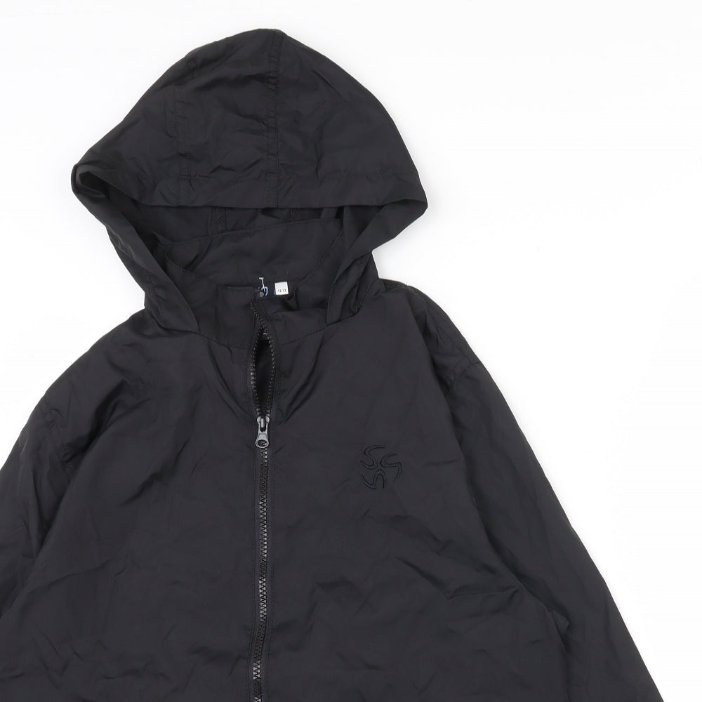 Peacocks Boys Black   Rain Coat Coat Size 12-13 Years  Zip