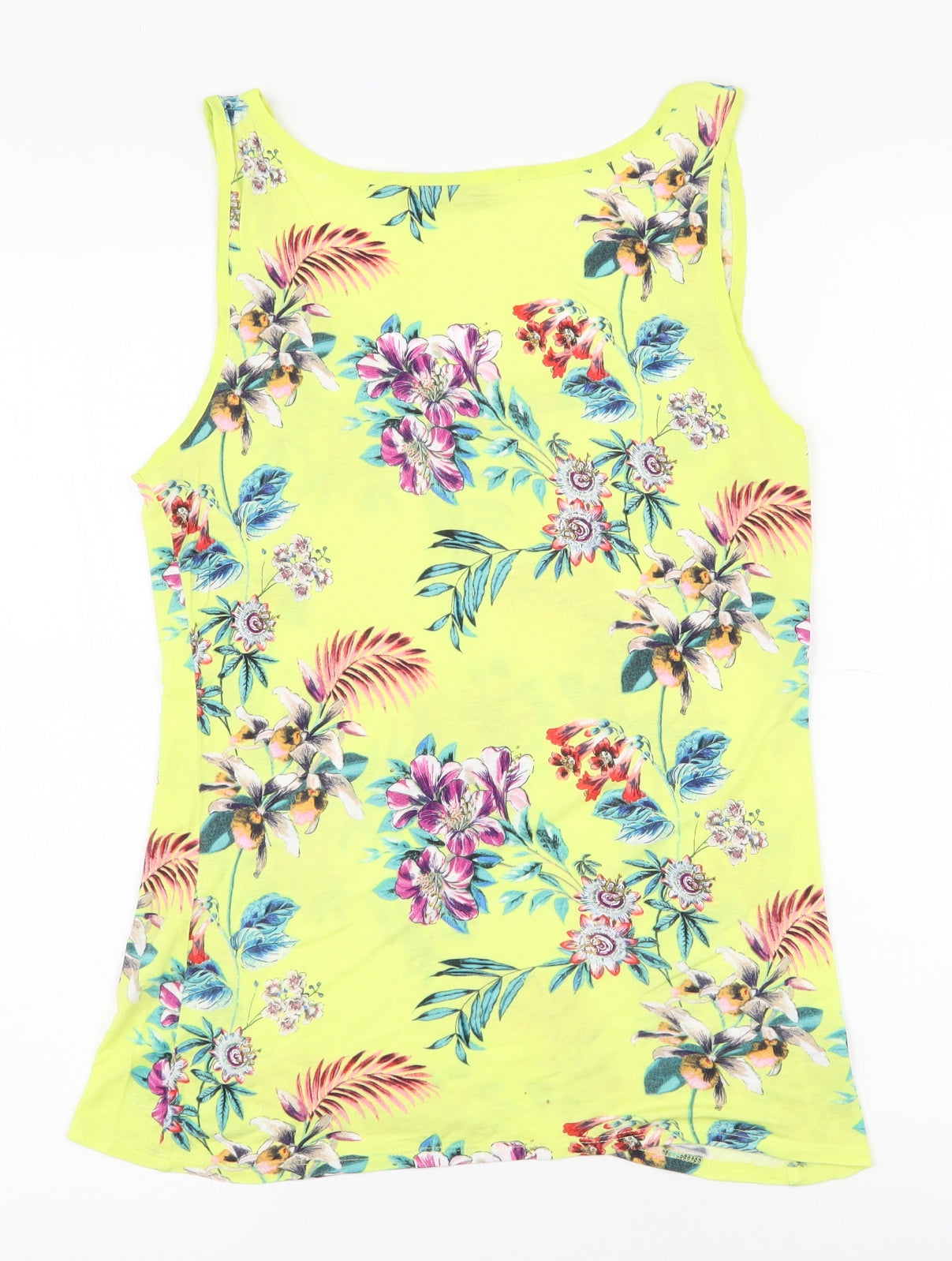 Oasis Womens Multicoloured Floral Polyester Basic Tank Size M Scoop Neck