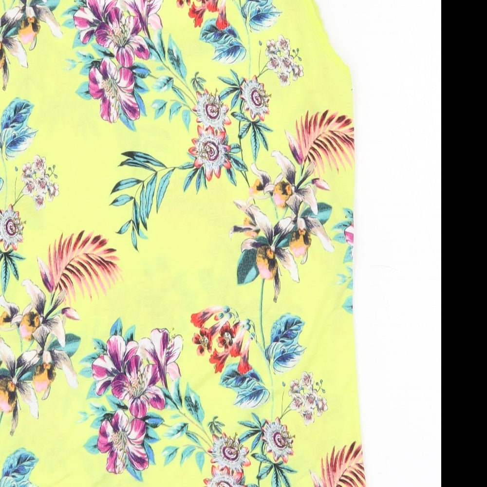 Oasis Womens Multicoloured Floral Polyester Basic Tank Size M Scoop Neck