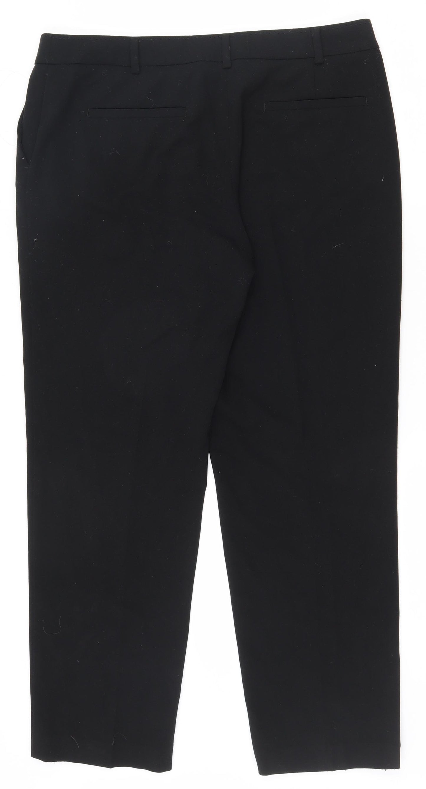 Marks and Spencer Womens Black  Polyester Dress Pants Trousers Size 14 L27.5 in Regular Zip
