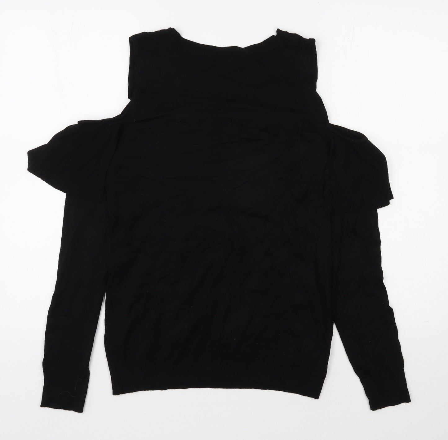 F&F Womens Black Round Neck  Viscose Pullover Jumper Size 14