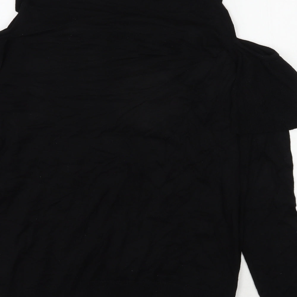 F&F Womens Black Round Neck  Viscose Pullover Jumper Size 14