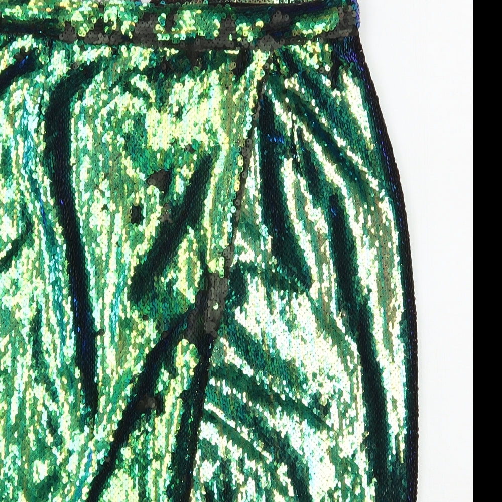 River Island Womens Green  Polyester Straight & Pencil Skirt Size 10   Zip