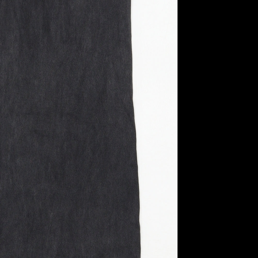 Mango Womens Grey  Polyester Bodycon  Size S  Scoop Neck Zip