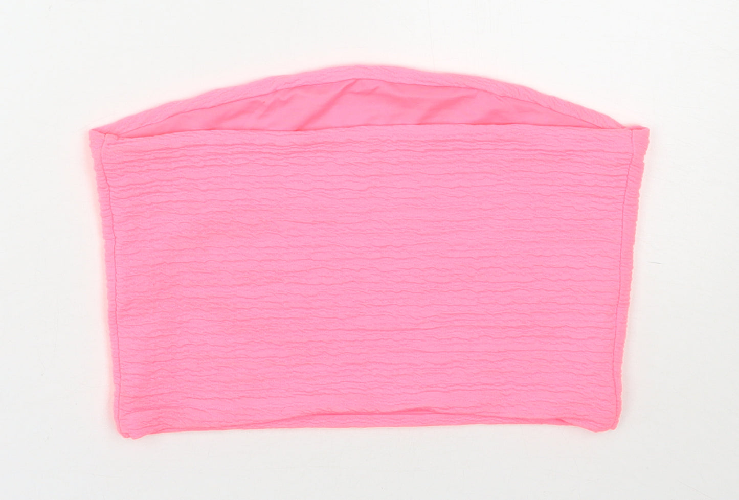 River Island Womens Pink  Polyester Cropped T-Shirt Size 12 Off the Shoulder