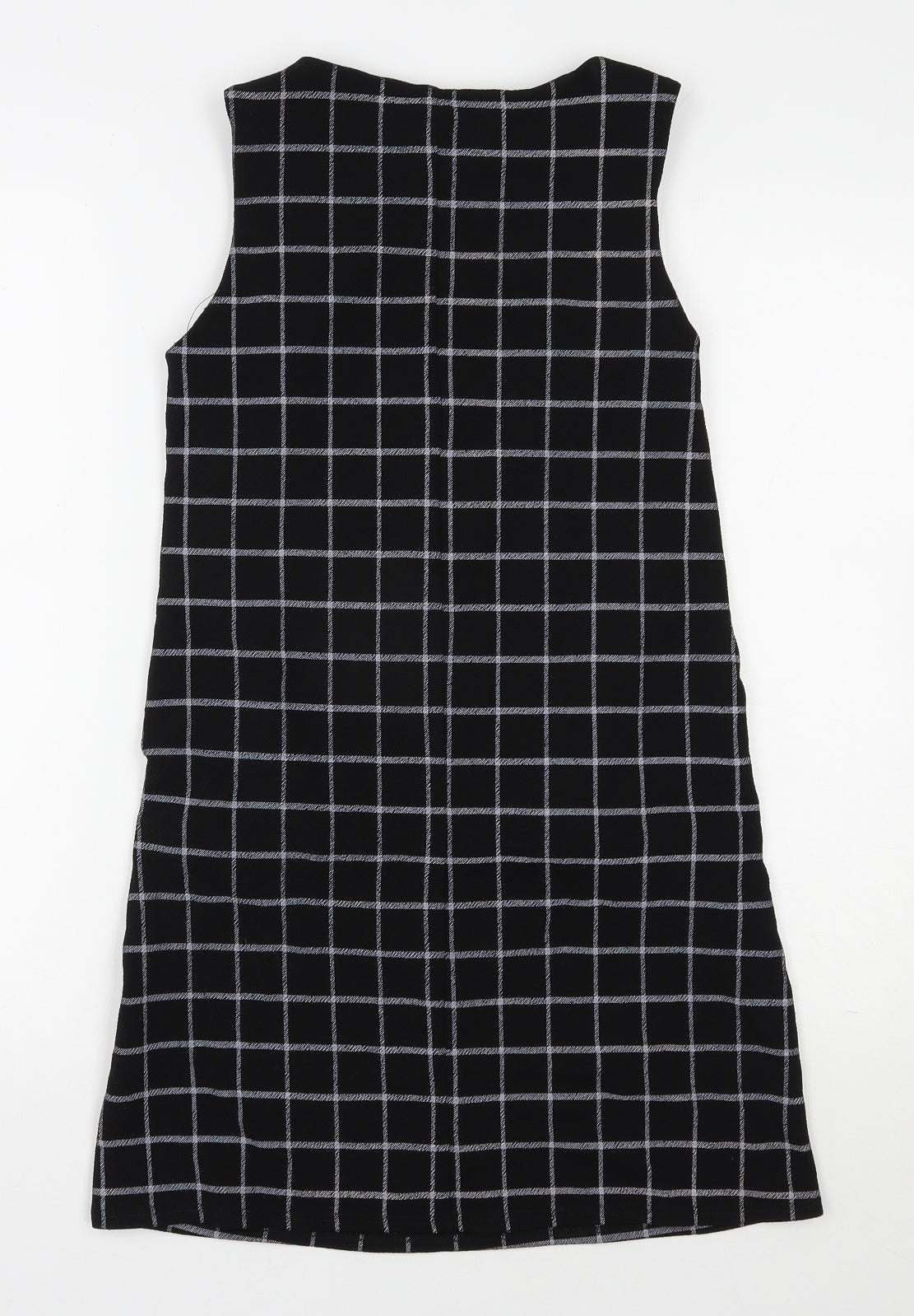 Atmosphere Womens Black Check Polyester Shift  Size 8  Round Neck Pullover