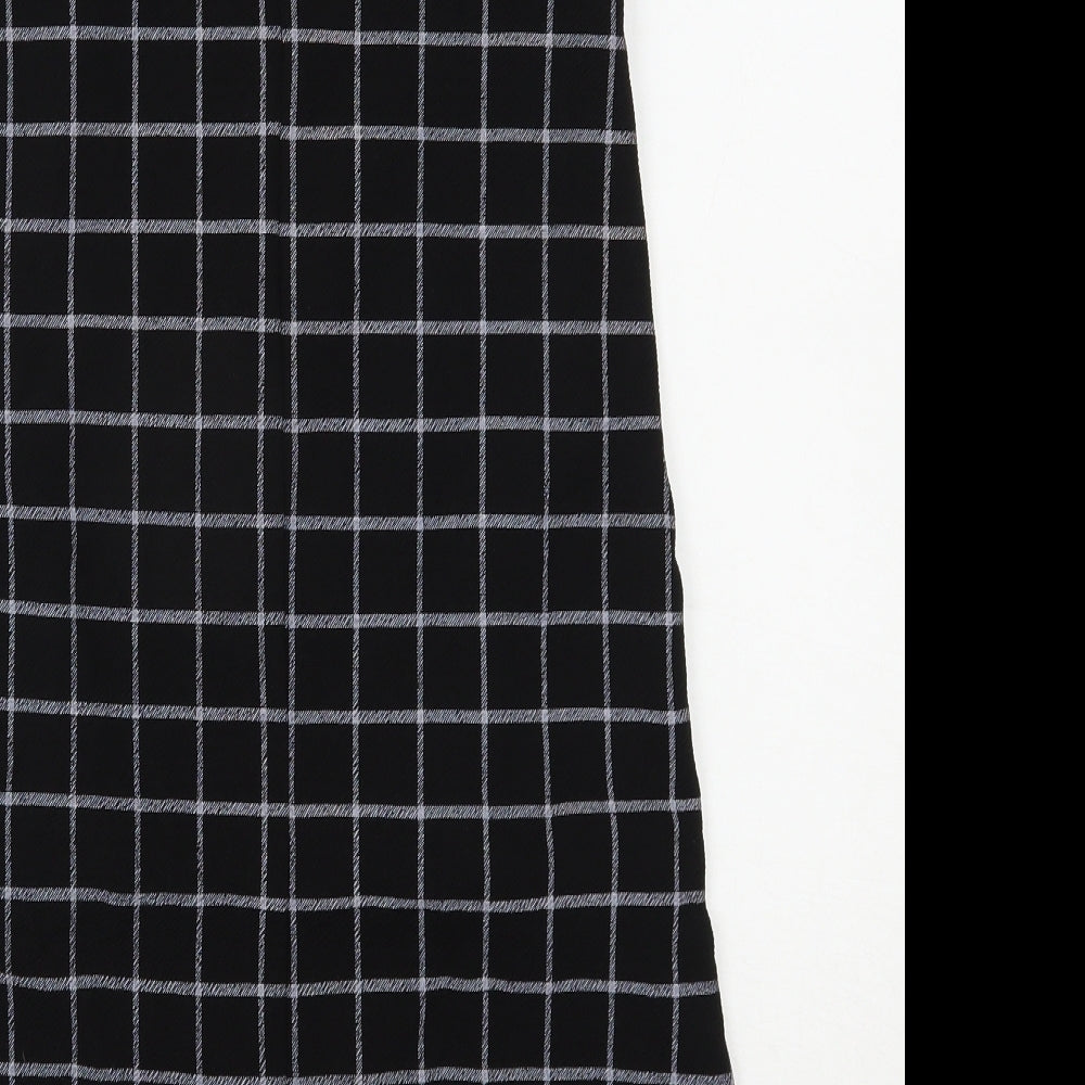 Atmosphere Womens Black Check Polyester Shift  Size 8  Round Neck Pullover