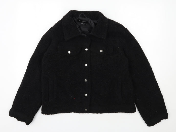 Brave Soul Womens Black Jacket Size 12 Snap