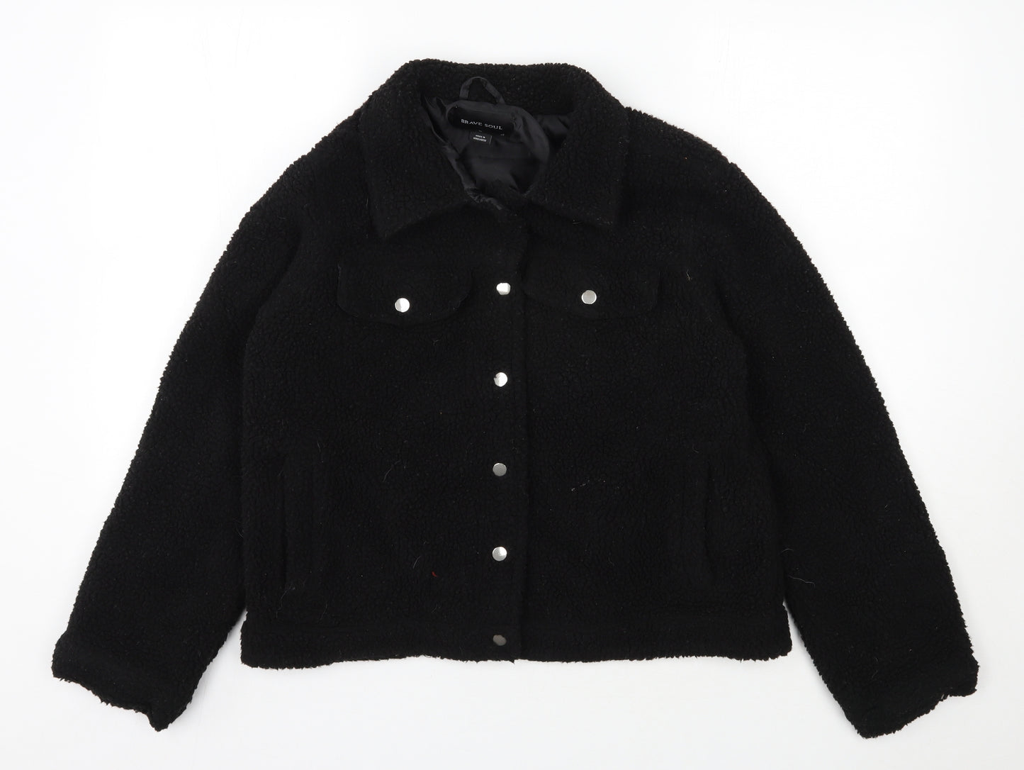 Brave Soul Womens Black   Jacket  Size 12  Snap