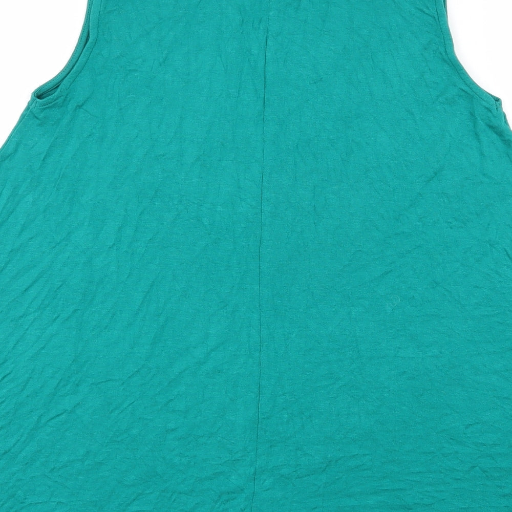 Atmosphere Womens Green  Viscose Jersey Tank Size 8 Round Neck
