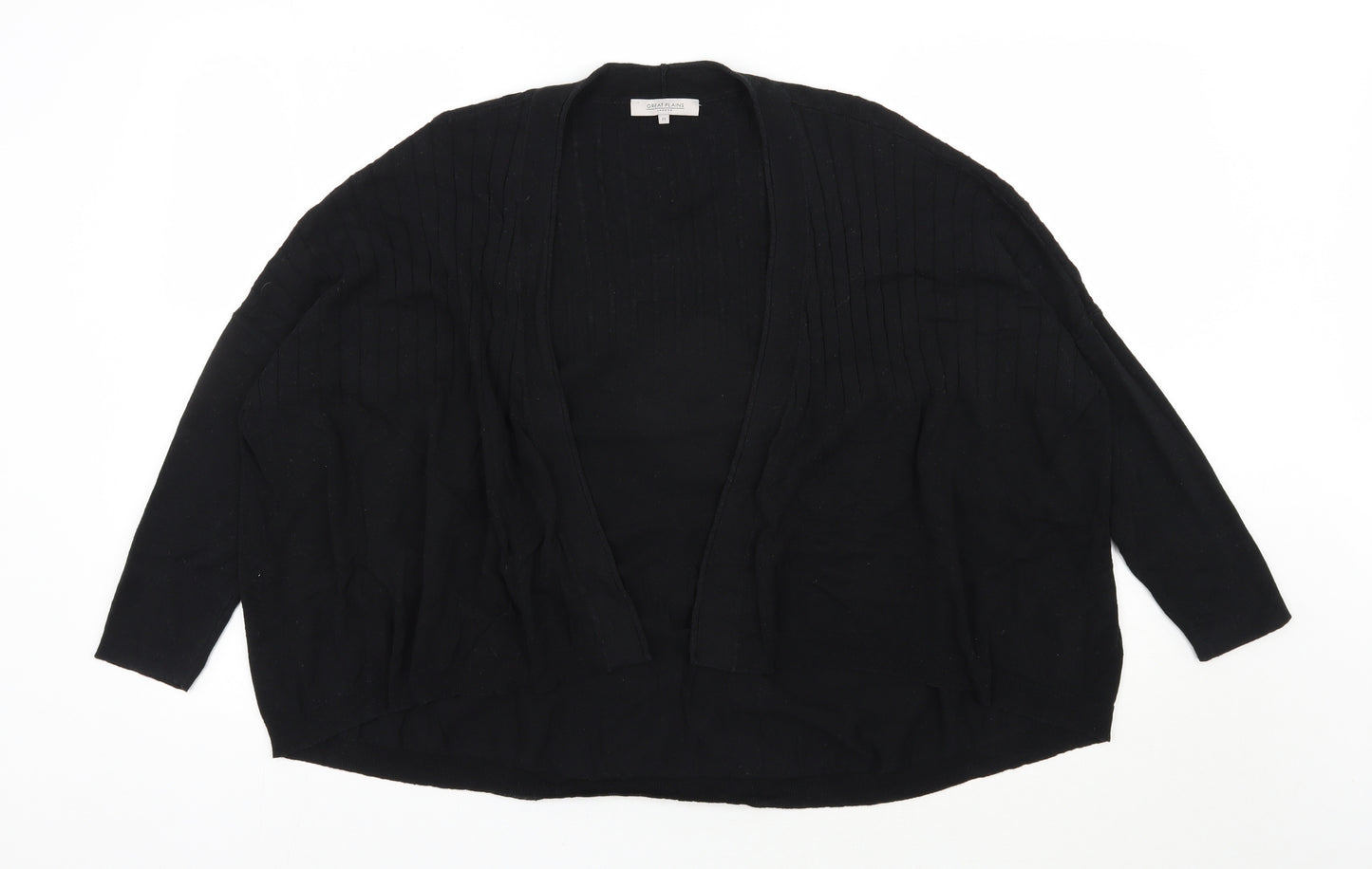 Great Plains Womens Black V-Neck  Polyester Cardigan Jumper Size M